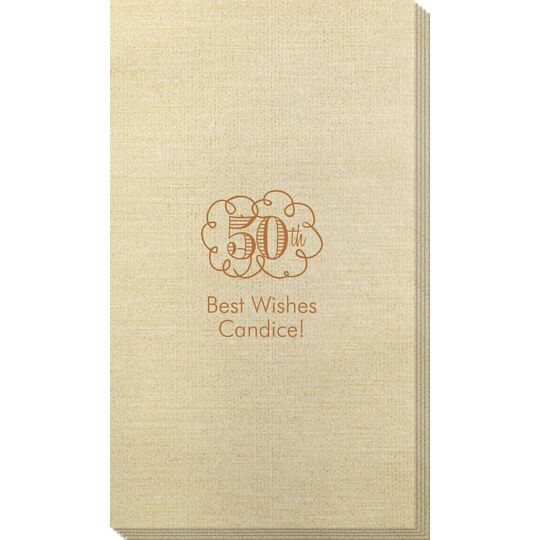 Fun Anniversary Scroll Bamboo Luxe Guest Towels